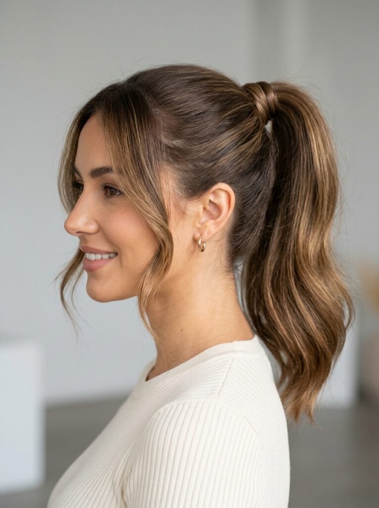 A Quick Ponytail With Extra Flair