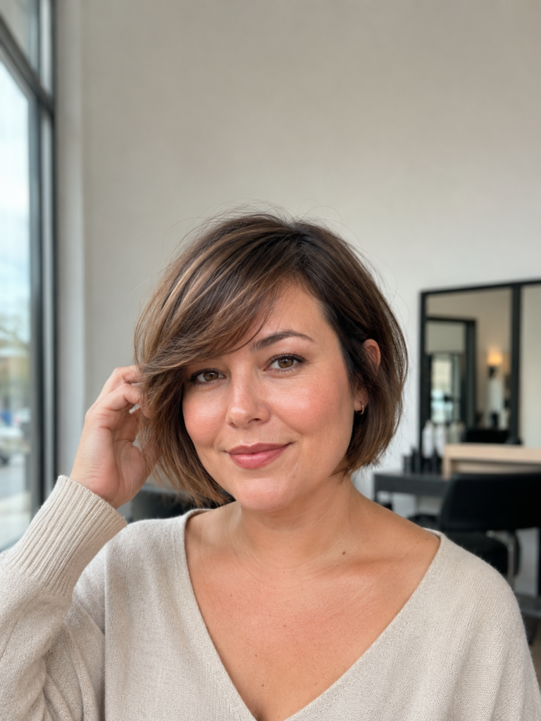 Side Swept Bangs for Gentle Definition