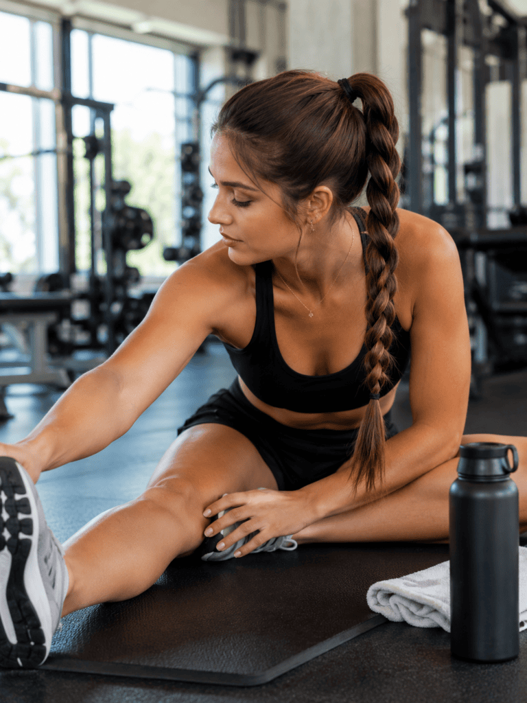Braided ponytail hairstyle keeping long hair secure during a workout