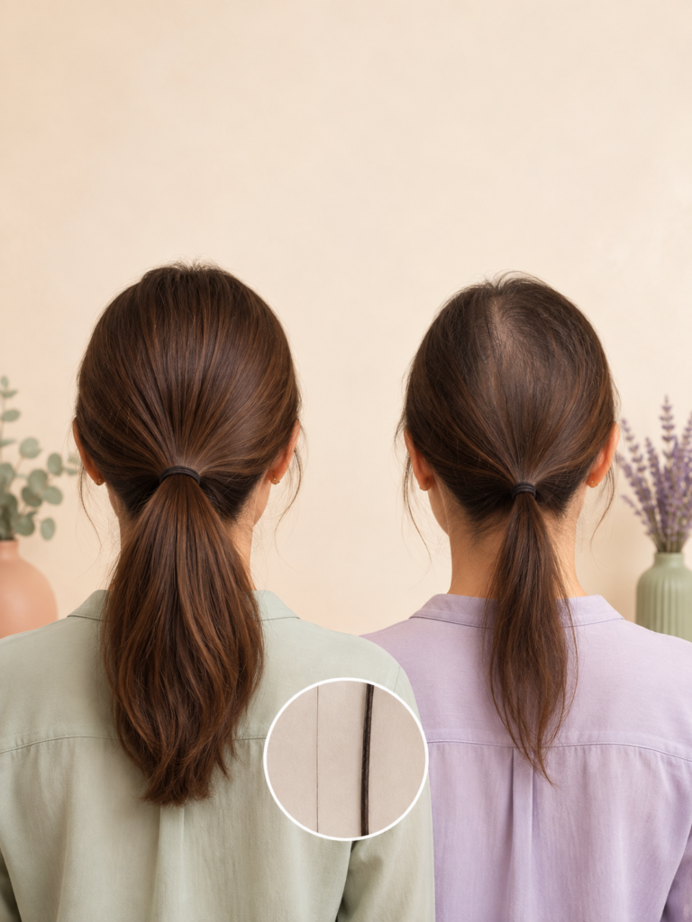 Comparison of fine hair strand size and hair density